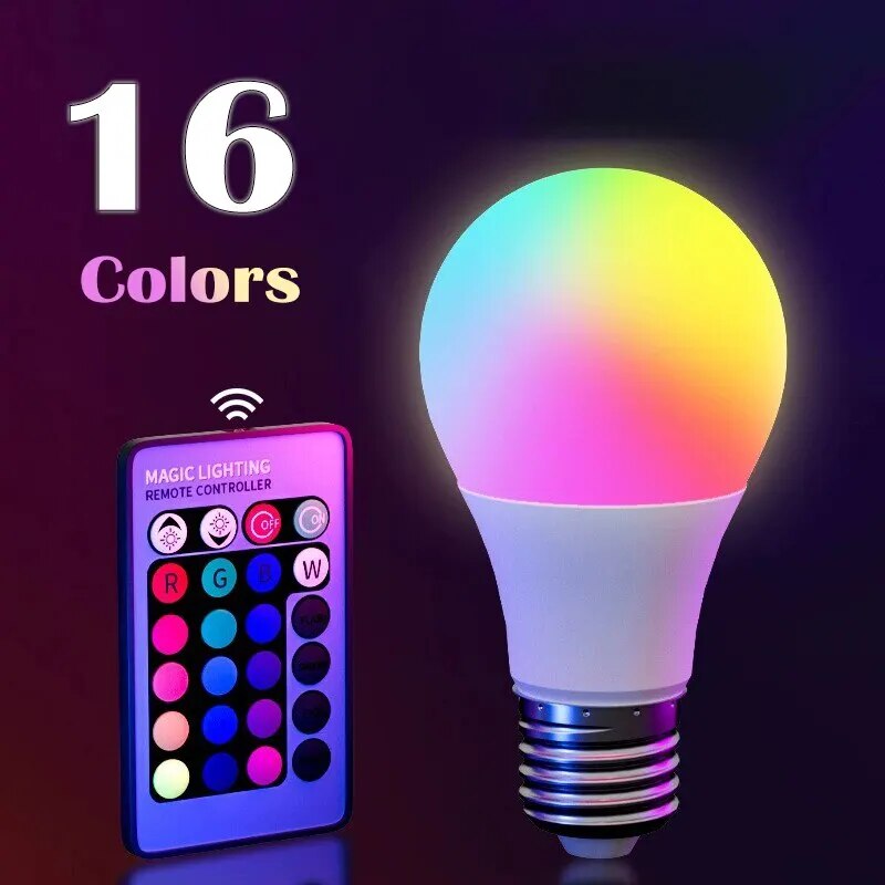 Smart Bulb - Ampoule LED multicolore RGB, 16 couleurs,