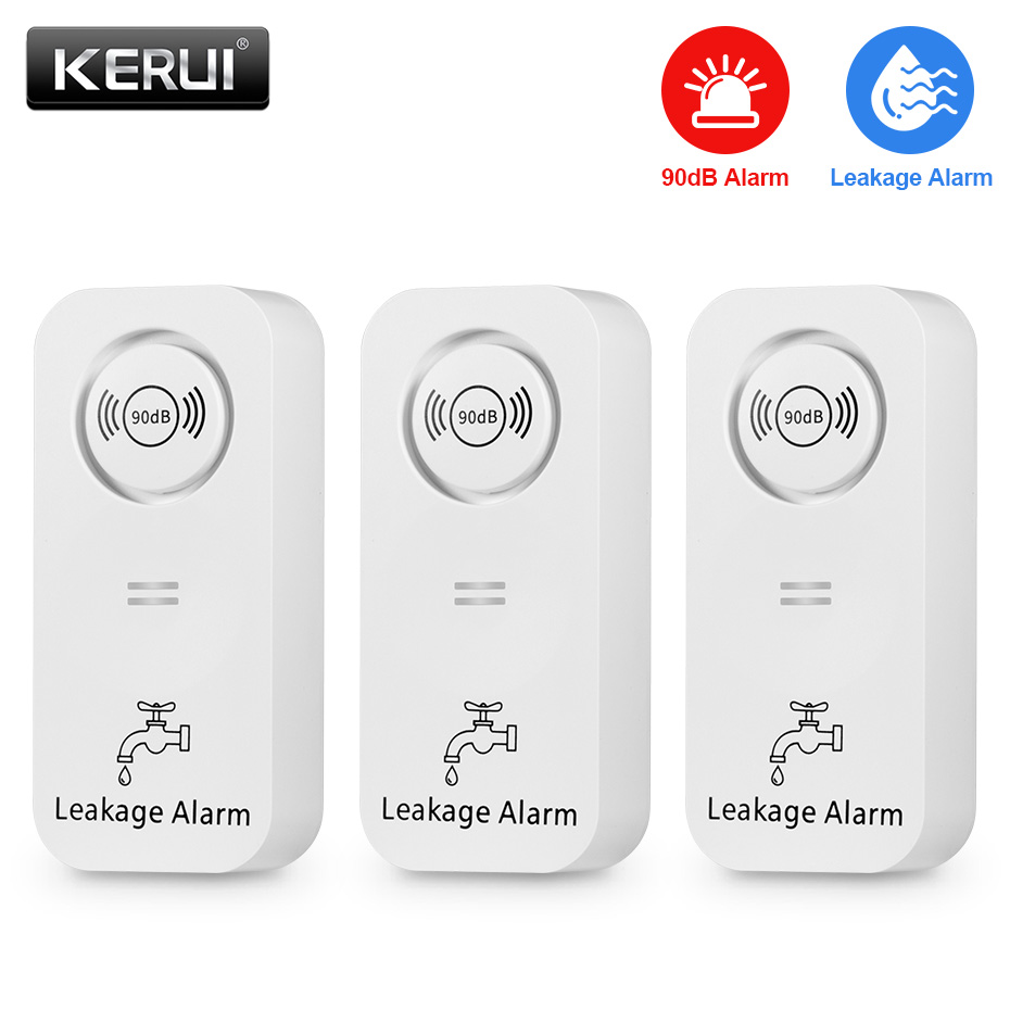 Wifi Water Leak Detector - KERbiomomer-Capteur d'eau sans fil, alarme 90dB,