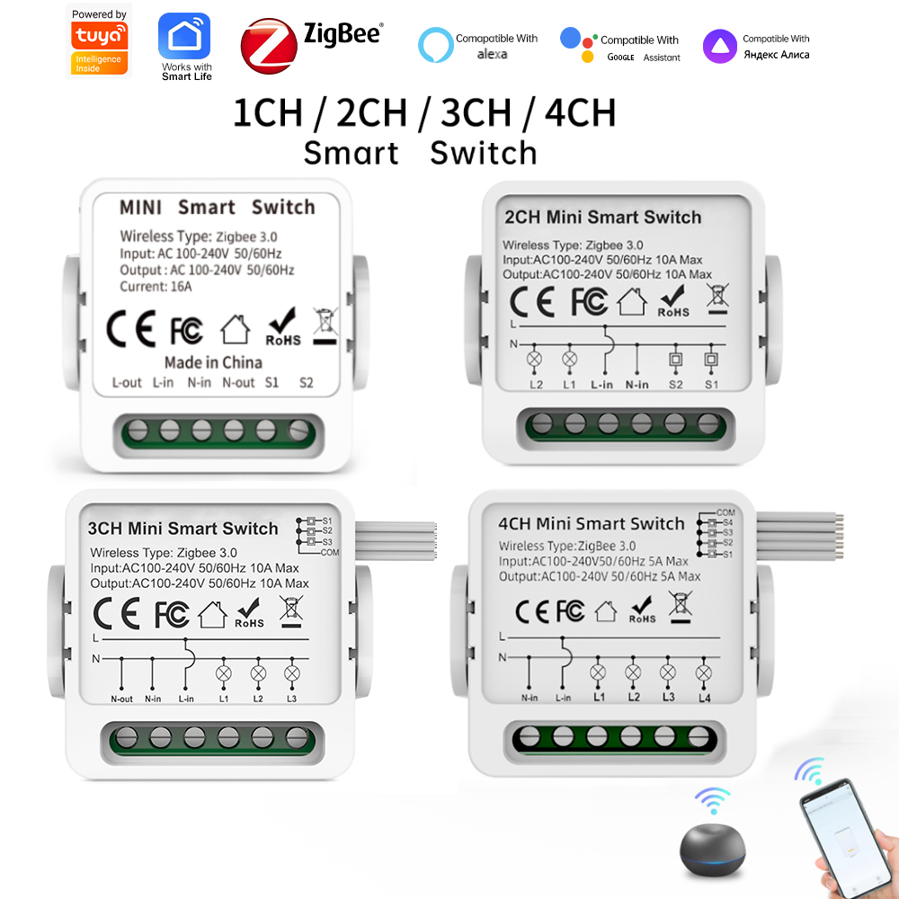 Smart Home For Living - Interrupteur intelligent Tuya Zigbee 3.0 1/2/3/4