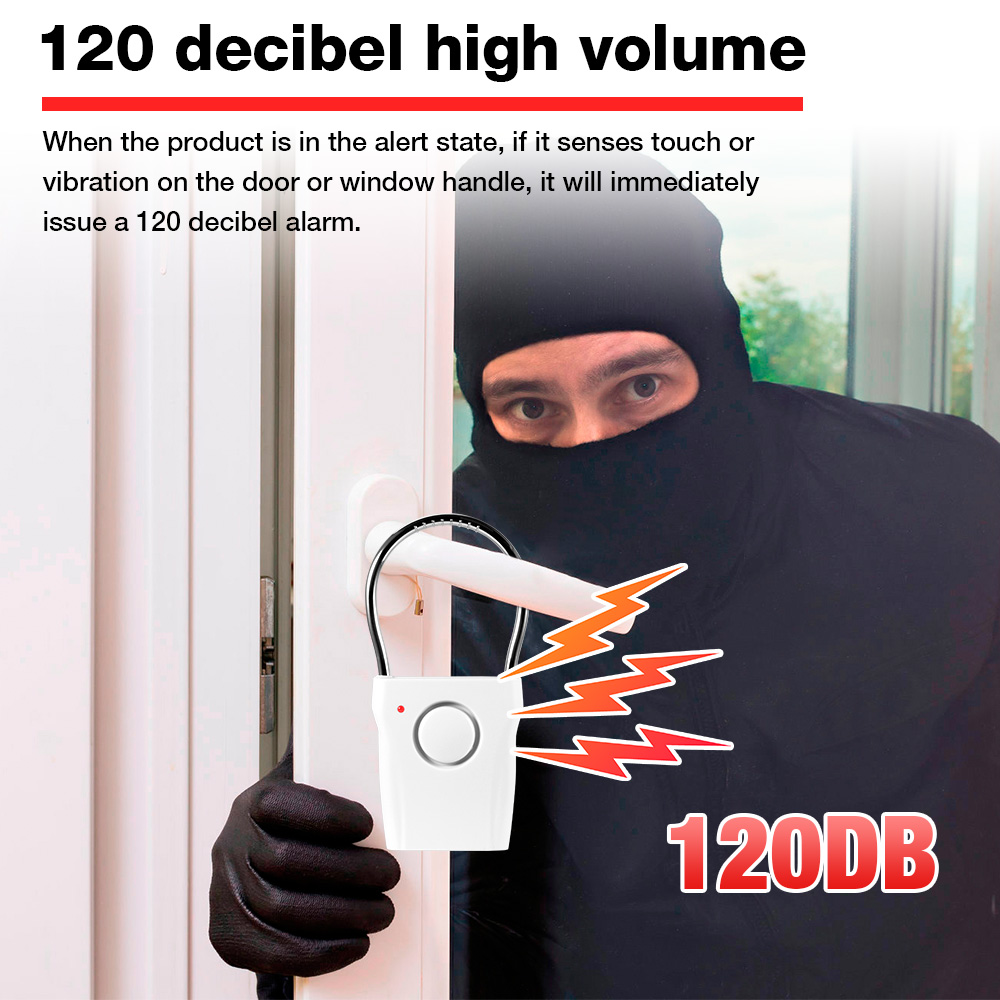 Door Window Sensor - Alarme de poignée de porte 120dB