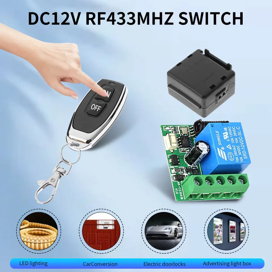 Smart Garage Door Opener - DC12V 1CH 10A relais récepteur émetteur