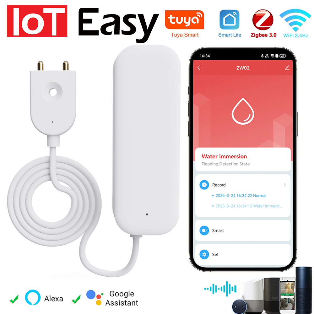 Tuya WiFi ZigBee capteur d'eau - Wifi Water Leak Detector avis et prix